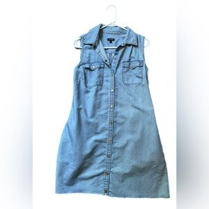Talbots Button Down Denim Sleeveless Dress Size 6 Coastal Granddaughter Preppy